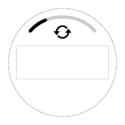 Scale's screen with a progress bar at the top and, below that, circular arrows in a counter-clockwise direction